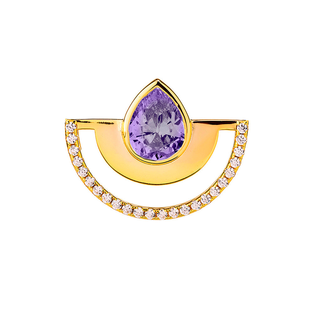 Anello regolabile Colorful Half Round Shine