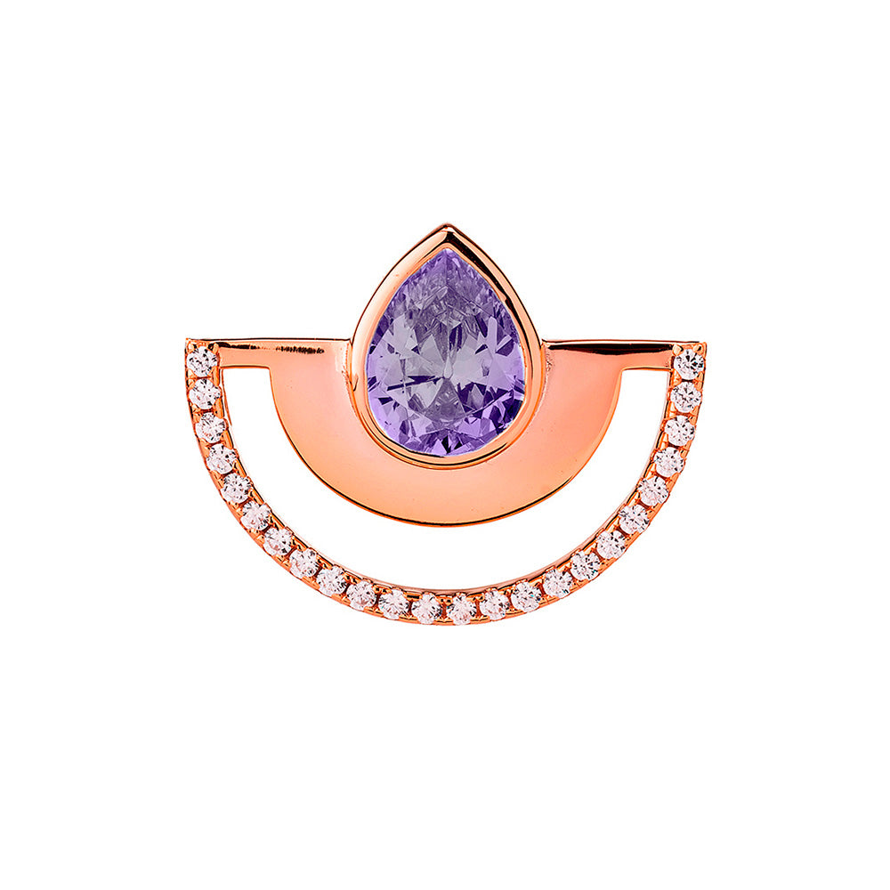 Anello regolabile Colorful Half Round Shine
