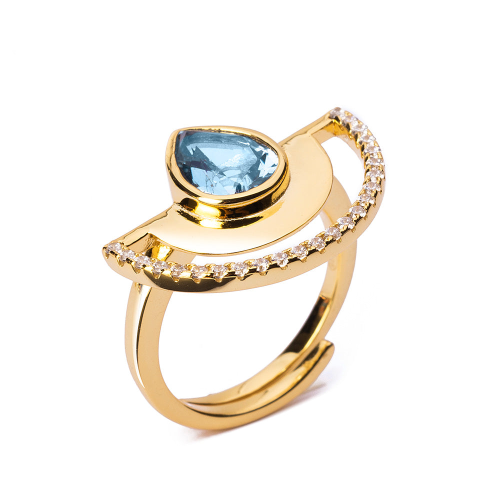Anello regolabile Colorful Half Round Shine