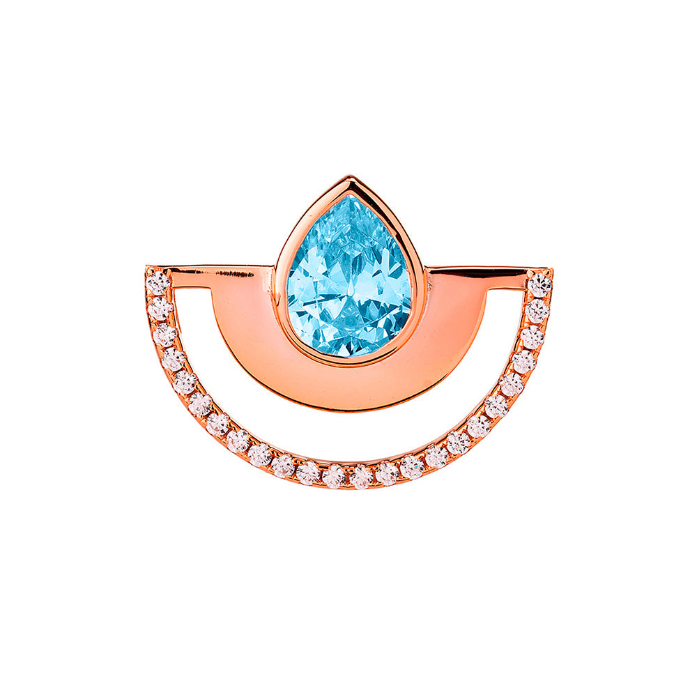 Anello regolabile Colorful Half Round Shine