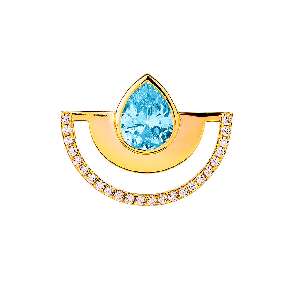 Anello regolabile Colorful Half Round Shine