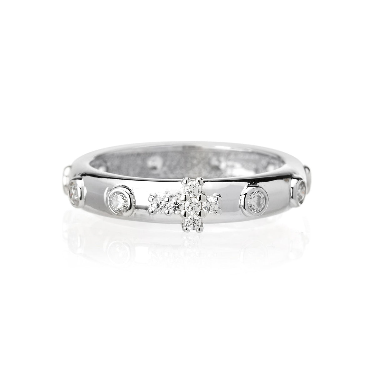 Anello Faith Rosario Liscio