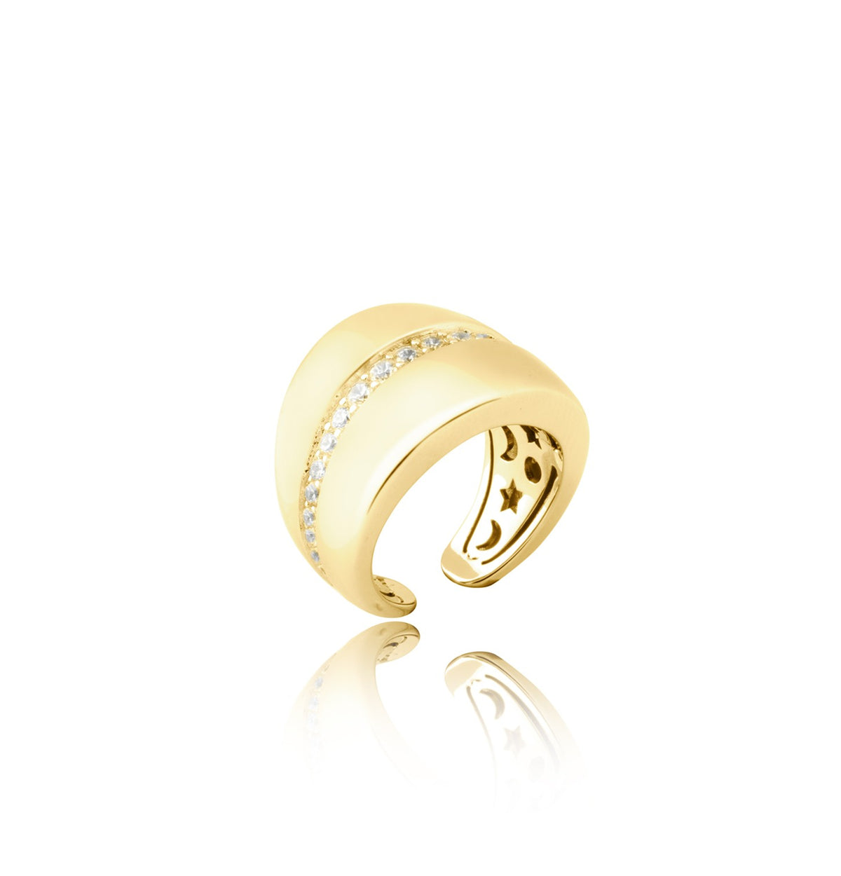 Anello Mid-Pavè Shine Star Moon