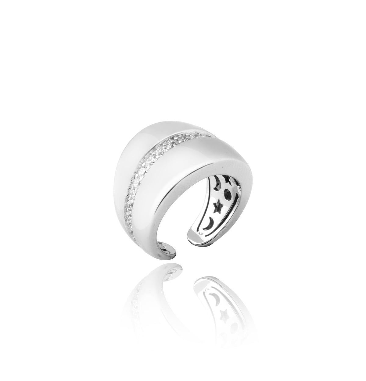 Anello Mid-Pavè Shine Star Moon